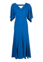 Victoria Beckham draped-sleeve midi dress - Blue