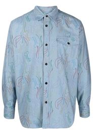 Viktor & Rolf graphic-print button-up denim shirt - Blue