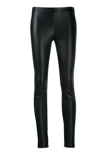 Vince slim fit leather trousers - Black