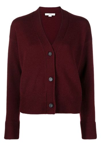 Vince wool-cashmere fine-knit cardigan - Red