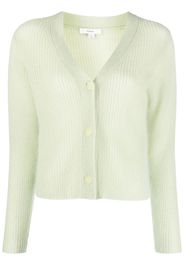 Vince ribbed-knit V-neck cardigan - Green