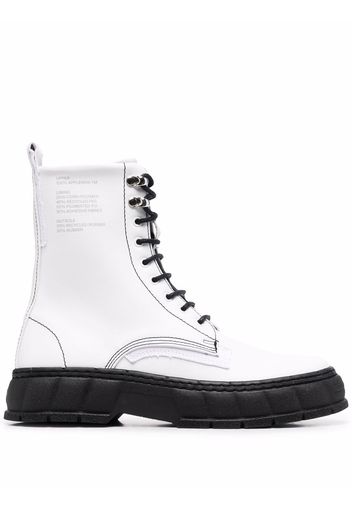 Virón 1992 logo-print ankle boots - White