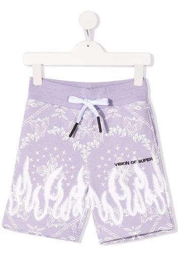 Vision Of Super Kids bandana-print cotton shorts - Purple