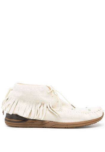 visvim fringed leather loafers - Neutrals