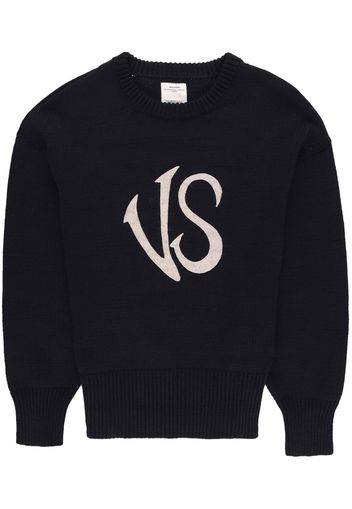 visvim logo-print knitted jumper - Blue