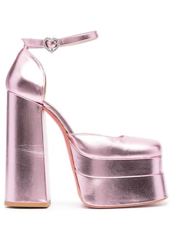 Vivetta metallic-finish leather sandals - Pink