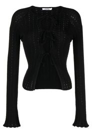 Vivetta tied-up cotton cardigan - Black