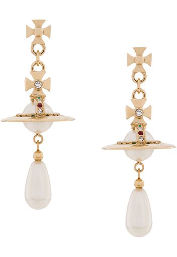 Vivienne Westwood Orb pearl drop earrings - Gold