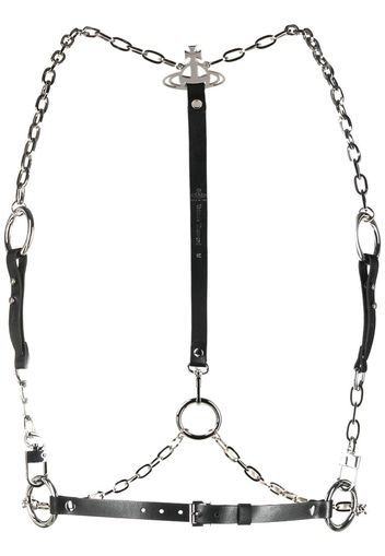 Vivienne Westwood Orb-plaque leather belt - Black