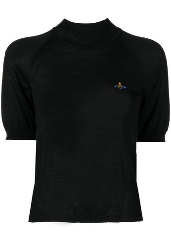 Vivienne Westwood Orb logo-embroidered short-sleeve jumper - Black
