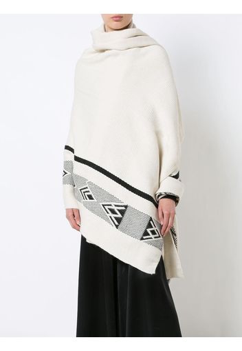 Voz Wide Diagonal Wrap scarf - White