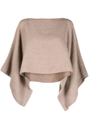 VOZ knitted alpaca wool crop top - Neutrals