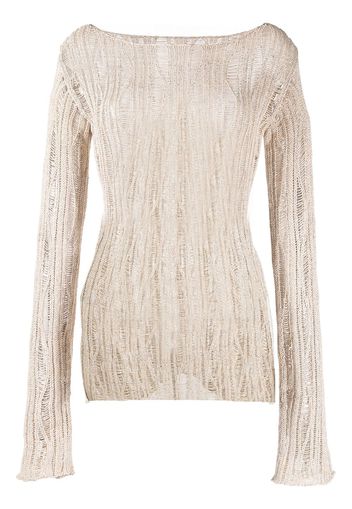 VOZ lace-detail knit jumper - Neutrals