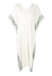 Voz diamante pattern poncho - White