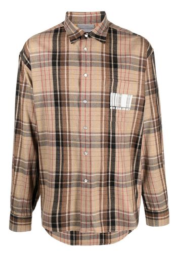 VTMNTS plaid-check long-sleeve shirt - Neutrals