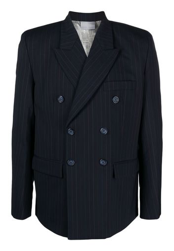 VTMNTS pinstriped double-breasted blazer - Blue