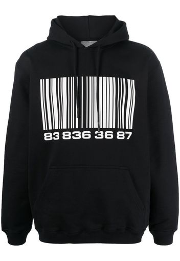 VTMNTS Big-Barcode cotton hoodie - Black