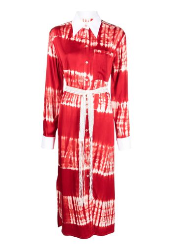 Wales Bonner tie-dye shirt dress - Red