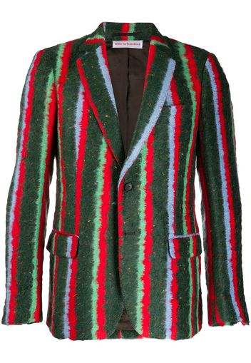 Walter Van Beirendonck Pre-Owned 2014/15's Crossed Crocodiles Growl striped blazer - Green