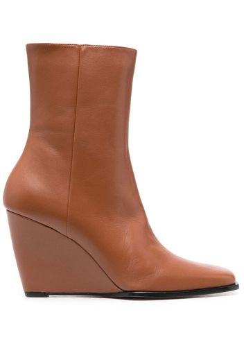 Wandler square-toe 90mm ankle boots - Brown