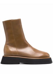 Wandler zip-up leather boots - Brown