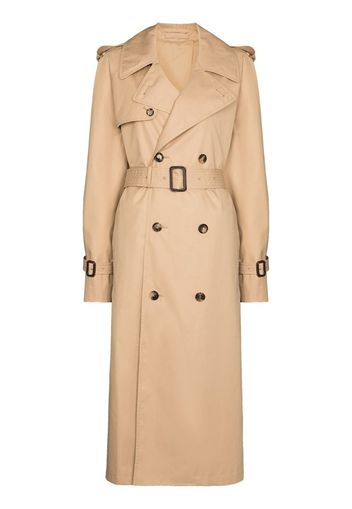 belted double-breasted trench coat