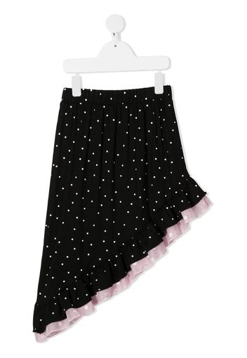 polka dot asymmetric skirt