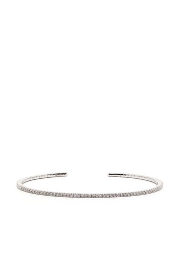 We by WHITEbIRD pavé diamond thin cuff bracelet - Silver