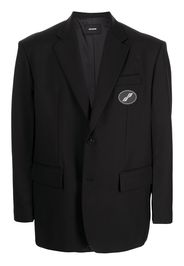 We11done oversized suit logo-patch blazer - Black