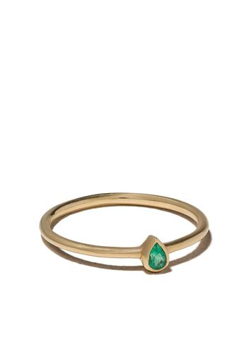 White Bird 18kt yellow gold solitaire Camille ring - Gold / Green