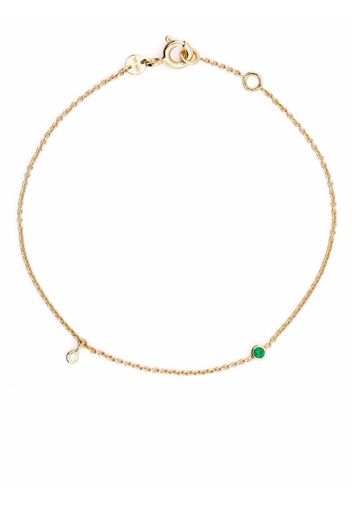 White Bird 18kt yellow gold Clarisse diamond emerald bracelet