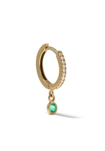 18kt yellow gold Ada diamond and emerald single earring