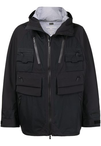 White Mountaineering hooded zipped jacket - Black
