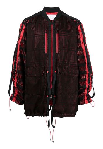 White Mountaineering mesh panelled zip-up jacket - Black