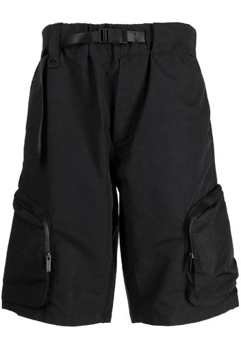 White Mountaineering military buckle-fastening bermuda shorts - Black