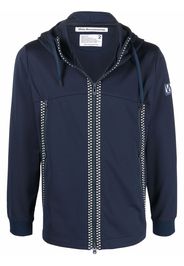 White Mountaineering logo-patch zip-up hoodie - Blue