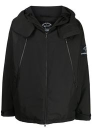 White Mountaineering logo-patch hooded jacket - Black