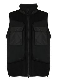 White Mountaineering panelled-design zip-up gilet - Black