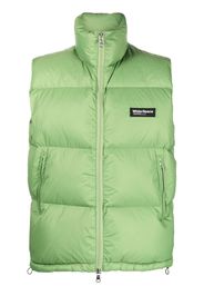 White:Space logo-patch quilted gilet - Green