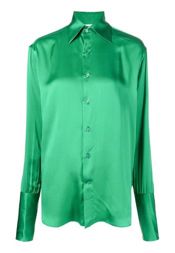 WOERA long-sleeve silk shirt - Green