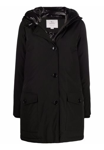 Woolrich hooded button-down coat - Black