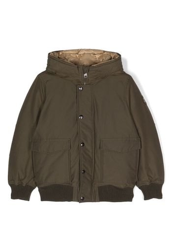 Woolrich Kids buttoned hooded bomber jacket - Green