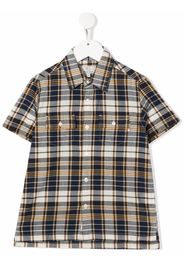 Woolrich Kids check-print cotton shirt - Blue