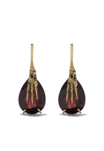 Wouters & Hendrix Gold 18kt gold garnet claw earrings - Yellow Gold