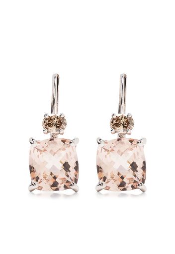 Wouters & Hendrix Gold 18kt white gold diamond and morganite earrings - Silver