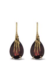 Wouters & Hendrix Gold 18kt gold garnet claw earrings - Yellow Gold