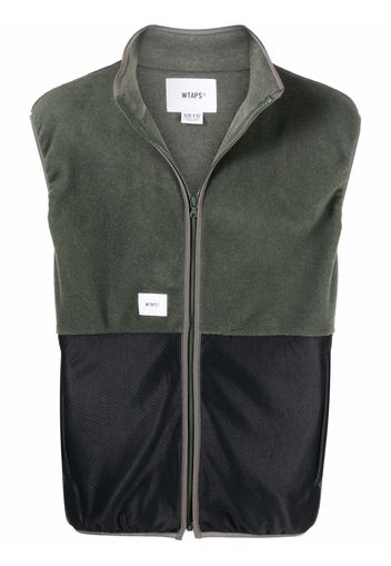 WTAPS logo-patch two-tone gilet - Green