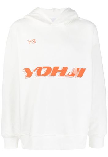 Y-3 logo print hoodie - White