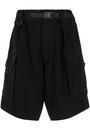 Y-3 belted Bermuda cargo shorts - Black