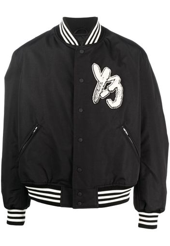 Y-3 logo-patch bomber jacket - Black